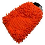 Auto washandschoen chenille oranje, Nieuw