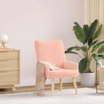 vidaXL Relaxstoel krullende wolachtige stof roze, Huis en Inrichting, Fauteuils, Verzenden, Nieuw