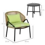 TRUUSK Outsunny 3-teiliges Rattan Gartenmöbel-Set, Gartengar, Verzenden, Nieuw