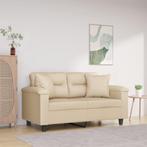 vidaXL Tweezitsbank met kussens 120 cm microvezelstof, Huis en Inrichting, Banken | Bankstellen, Verzenden, 150 tot 200 cm, Stof