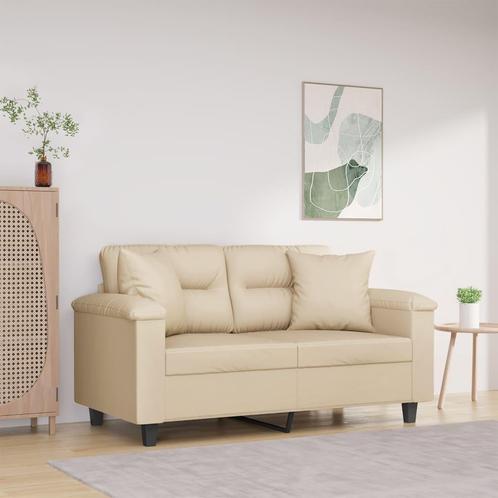 vidaXL Tweezitsbank met kussens 120 cm microvezelstof, Huis en Inrichting, Banken | Bankstellen, Nieuw, 150 tot 200 cm, Stof, Tweepersoons
