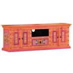 vidaXL Tv-meubel 110x30x40 cm massief mangohout roze, Huis en Inrichting, Kasten | Televisiemeubels, 100 tot 150 cm, Verzenden
