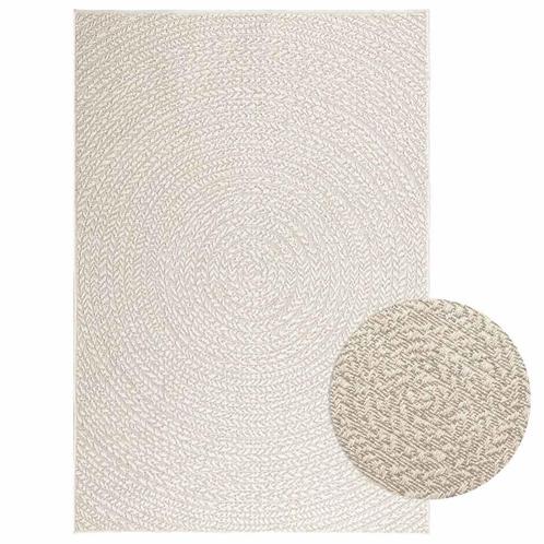 vidaXL Vloerkleed ZIZUR room binnen en buiten 120x170 cm, Huis en Inrichting, Stoffering | Tapijten en Kleden, Crème, Nieuw, Verzenden