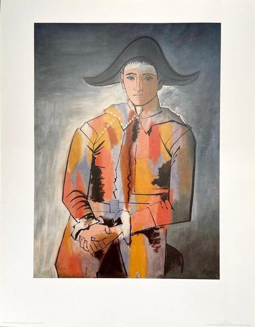 Pablo Picasso (after) - Arlequin les mains croisées - Offset, Antiek en Kunst, Kunst | Tekeningen en Foto's