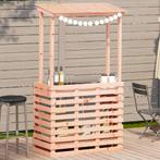 vidaXL Tuinbartafel met dak 112,5x57x195,5 cm massief hout, Tuin en Terras, Verzenden, Nieuw