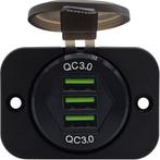 ProRide 12V USB Stopcontact 3 Poorten Inbouw - QC3.0 -, Doe-het-zelf en Verbouw, Verzenden, Nieuw