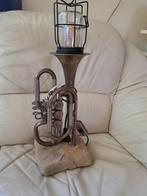Lamp - koper, steen - Vintage trompet tafellamp