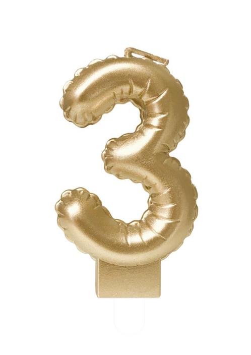 Kaars Folie Ballon Goud 3 10cm, Hobby en Vrije tijd, Feestartikelen, Nieuw, Verzenden