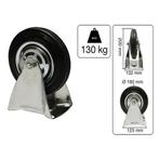 Benson Bokwiel - 160 mm - Slijtvast rubber - 130 kg draag..., Doe-het-zelf en Verbouw, Zwenkwielen, Ophalen of Verzenden, Nieuw