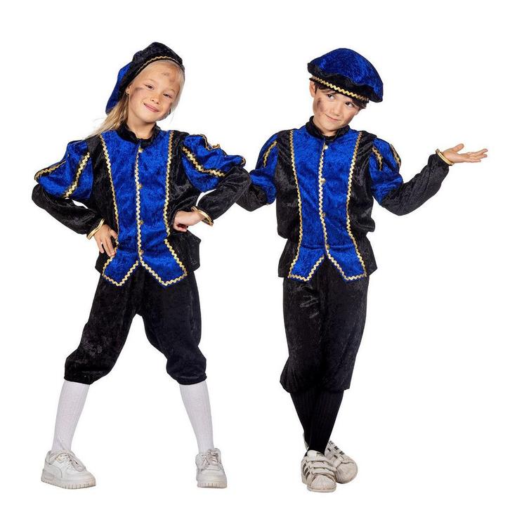 Pietenpak Kind Kobalt/Zwart Luxe, Kleding | Dames, Carnavalskleding en Feestkleding, Nieuw, Ophalen of Verzenden