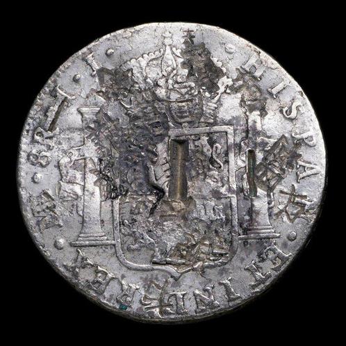 Spanje. Carlos IV. 8 Reales Lima 1801 (JJ) Resello Chino, Postzegels en Munten, Munten | Europa | Niet-Euromunten