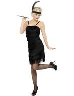 Zwarte Fringe flapper verkleedkleding elite, Kleding | Dames, Carnavalskleding en Feestkleding, Ophalen of Verzenden, Nieuw