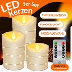 KESSER® Led-kaarsen, 3-delige set, vlamloze kaarsen, timerfu, Boeken, Verzenden, Nieuw
