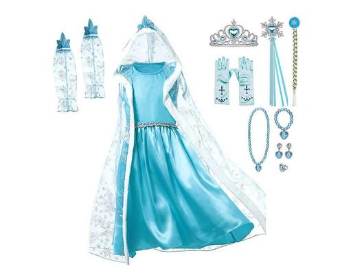 *SALE*Frozen Elsa Jurk-Prinsessenjurk+Accessoires 98/152, Kinderen en Baby's, Carnavalskleding en Verkleedspullen, Meisje, Nieuw