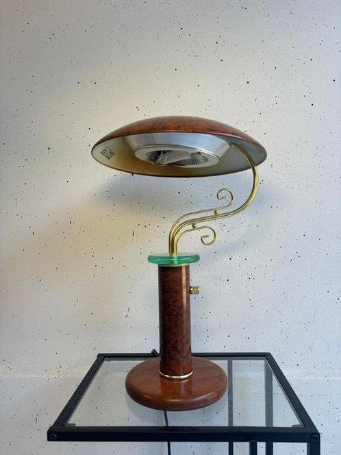 Tafellamp - Vintage Postmoderne Bankierslamp met Tortoise, Antiek en Kunst, Curiosa en Brocante