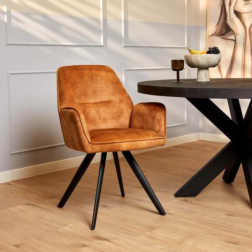 Eetkamerstoel Nova | Gold | Met armleuning, Huis en Inrichting, Stoelen, Nieuw, Ophalen of Verzenden