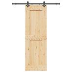 vidaXL Schuifdeur met beslag 70x210 cm massief grenenhout, Doe-het-zelf en Verbouw, Deuren en Horren, Verzenden, Nieuw