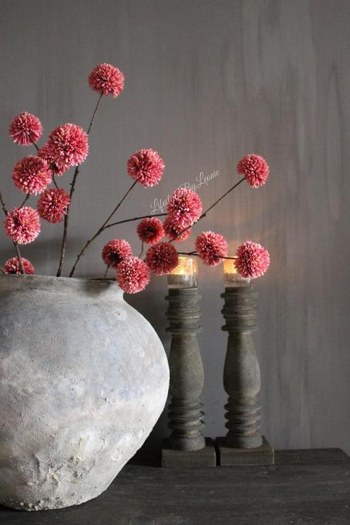 Namaak Pompom tak grote bollen pink 98 cm, Huis en Inrichting, Woonaccessoires | Kunstplanten en Kunstbloemen, Nieuw, Ophalen of Verzenden