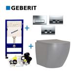 Geberit UP100 Toiletset Compleet | Inbouwreservoir | Grijs, Nieuw, Ophalen of Verzenden