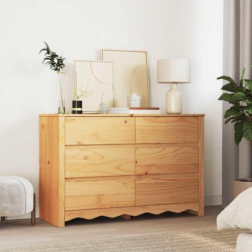 vidaXL Ladekast met lade Bruin 111 x 43 x 73.5 cm Massief, Kinderen en Baby's, Kinderkamer | Commodes en Kasten, Nieuw, Verzenden