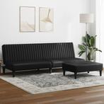 vidaXL 2-delige Loungeset kunstleer zwart, Huis en Inrichting, Verzenden, Nieuw, Vierpersoons of meer, Leer