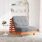 vidaXL Futon slaapbank met matras 90x206x11 cm grenenhout, Huis en Inrichting, Verzenden, Nieuw, Bruin