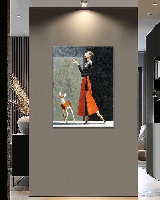 Pippo - Scarlet Pause, Antiek en Kunst, Kunst | Schilderijen | Modern