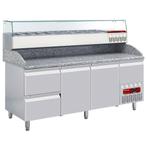 Diamond Pizzawerkbank + Opzetkoelvitrine | 415L | 2 Deuren +, Witgoed en Apparatuur, Koelkasten en IJskasten, Ophalen of Verzenden