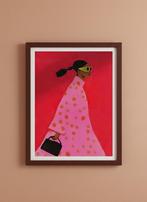 Retro Vrouw Bril Canvas Poster 30x40 cm, Ophalen of Verzenden, Nieuw