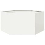 vidaXL Plantenbak zeshoek 104x90x45 cm staal wit, Verzenden, Nieuw, Metaal