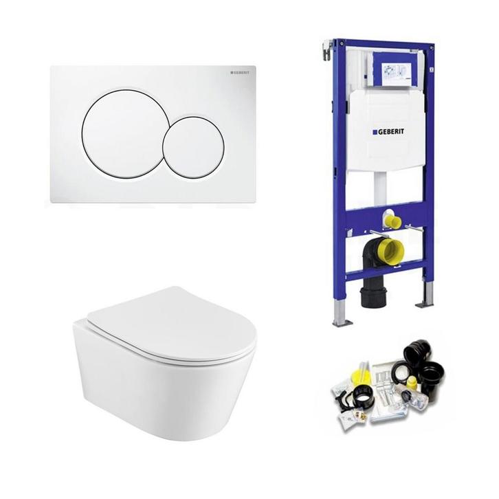 Geberit UP320 Toiletset Sani Royal Easy Flush Slim Rimfree, Doe-het-zelf en Verbouw, Sanitair