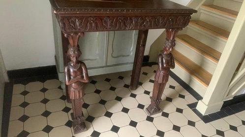 Franse Meubelmaker - Wandtafel - Caryatiden tafel - Eik -, Antiek en Kunst, Antiek | Overige Antiek