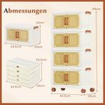 Opbergbox met deksel - Opbergdoos - 4x19L - Wit - COSTWAY, Huis en Inrichting, Woonaccessoires | Overige, Verzenden, Zo goed als nieuw