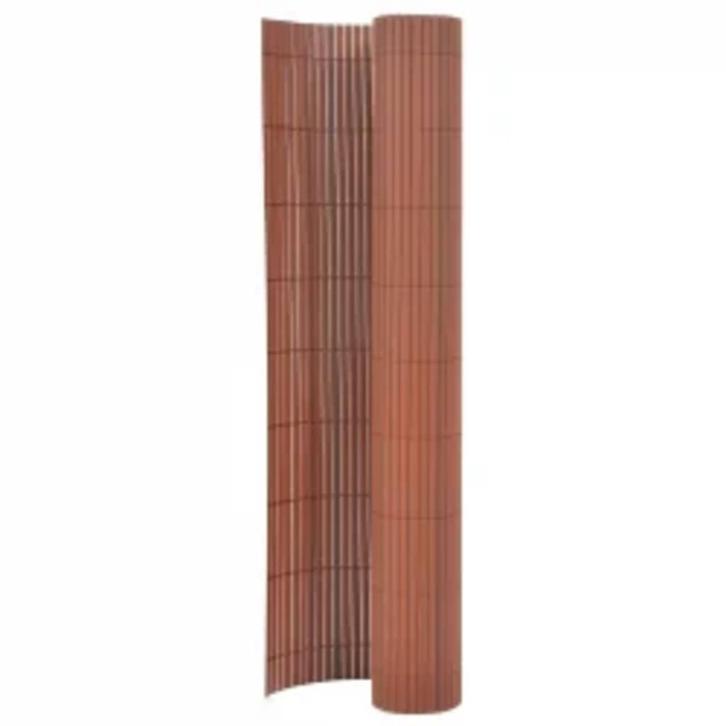 vidaXL Tuinafscheiding dubbelzijdig 110x500 cm bruin, Tuin en Terras, Schuttingen, Nieuw, Kunststof, 1 tot 2 meter, Verzenden