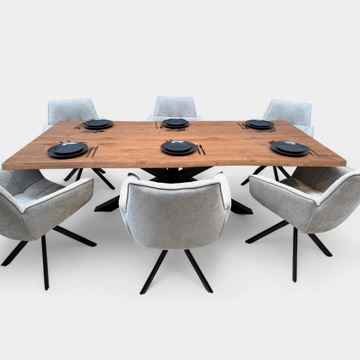 Tafel Boomstam eikenhout  Matrix  220x100, Huis en Inrichting, Tafels | Eettafels, Nieuw, Ophalen