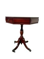 Bijzettafel - Frans antiek - Hout, Leder - Octagonaal, Antiek en Kunst