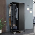 Kledingkast Puumala metaal 180x80x45 cm zwart [en.casa], Huis en Inrichting, Kasten | Kledingkasten, Verzenden, Nieuw