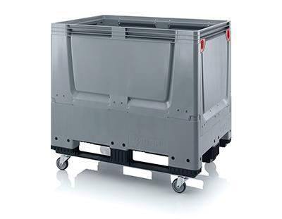 Palletbox inklapbaar met 4 wielen en 3 sledes 120x80x114cm, Zakelijke goederen, Kantoor en Winkelinrichting | Magazijn, Stelling en Opslag