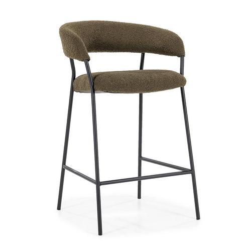 *WOONWINKEL* Eleonora Luka Barkruk Boucle Stof Groen, Huis en Inrichting, Barkrukken, Nieuw, Verzenden
