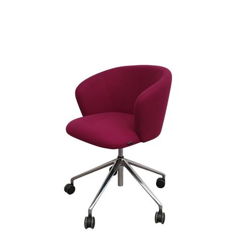 Benithem verrijdbare fauteuil - paarse stof, Huis en Inrichting, Fauteuils, Ophalen of Verzenden