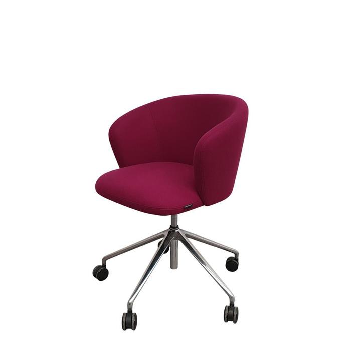 Benithem verrijdbare fauteuil - paarse stof, Huis en Inrichting, Fauteuils, Ophalen of Verzenden