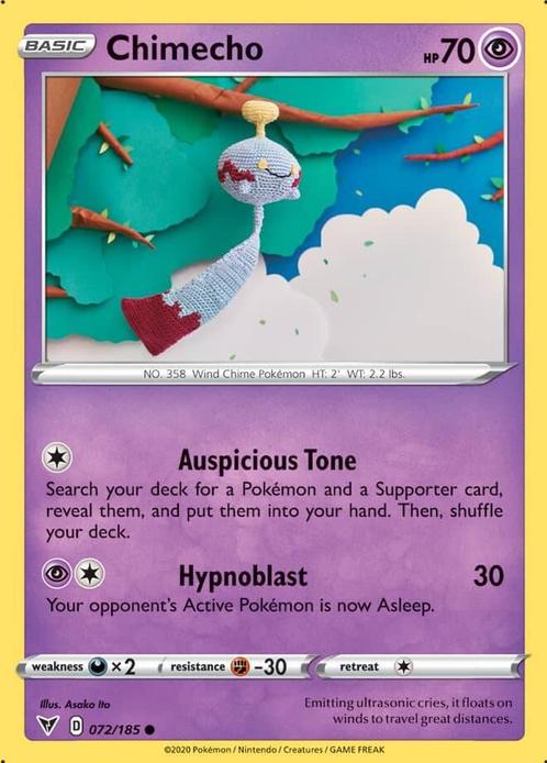 Chimecho 072/185 Vivid Voltage, Hobby en Vrije tijd, Verzamelkaartspellen | Pokémon, Losse kaart, Nieuw, Foil, Ophalen of Verzenden