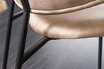 Design stoel VOGUE champagne greige fluweel zwart metalen, Huis en Inrichting, Stoelen, Nieuw, Ophalen of Verzenden