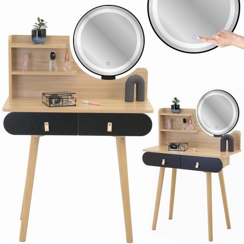 Make up tafel - kaptafel met LED spiegel - 2 lades - hout..., Sieraden, Tassen en Uiterlijk, Uiterlijk | Cosmetica en Make-up