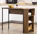 Uitschuifbare Bartafel met Opbergplanken – 120x76x91 cm, Verzenden, Nieuw