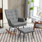 TRUUSK Schommelstoel Met Kruk Tot 130 Kg Belastbaar Schommel, Huis en Inrichting, Fauteuils, Verzenden, Nieuw