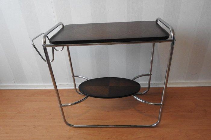 Bijzettafel - eiken /chroom - Sidetable bauhaus, Antiek en Kunst, Antiek | Meubels | Stoelen en Banken