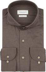 Profuomo Japanese Knitted Overhemd Bruin maat 40 Heren, Verzenden, Nieuw, Bruin, Profuomo