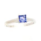 Ring - 18 karaat Witgoud - 0.40ct. tw. Saffier, Nieuw