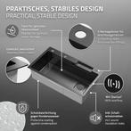 Spoelbak - Wasbak - Keuken - RVS - 80x46 cm - Antraciet - ML, Verzenden, Nieuw